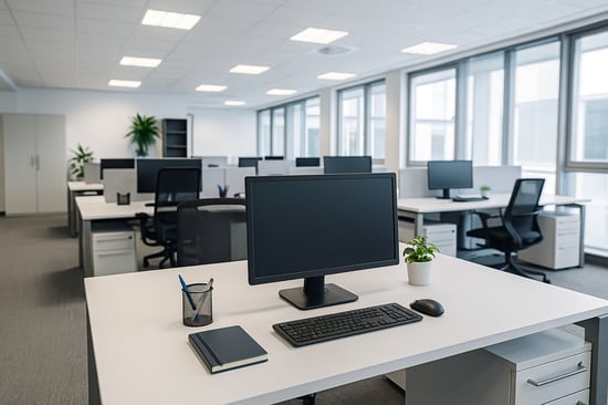 A clean desk and office